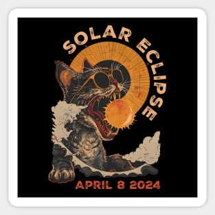 Solar Eclipse April 8 2024 Funny Cat In Sunglasses Totality Sticker